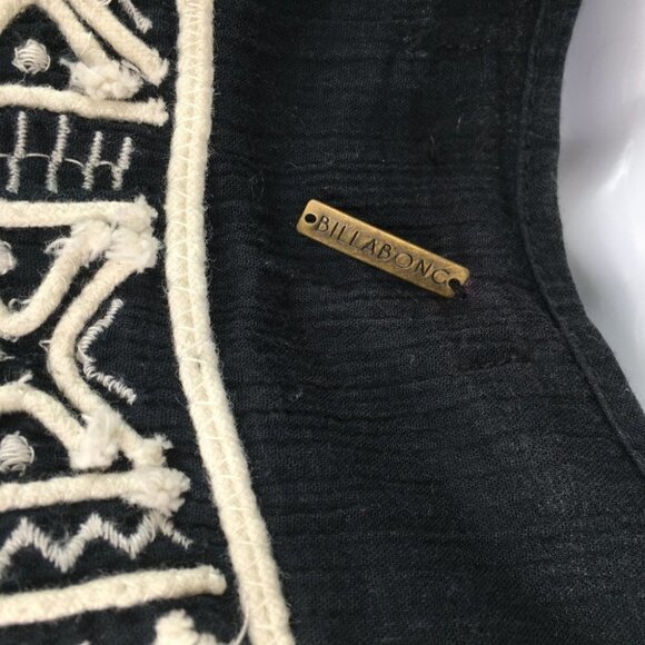 Billabong  see through  black boho long sleeve blouse - Picture 9 of 13